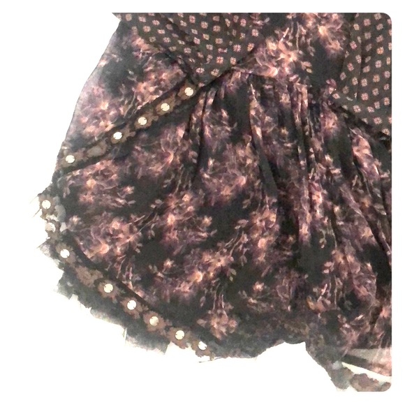 Free People Long Sleeve Printed Sheer Dress. - Picture 4 of 12